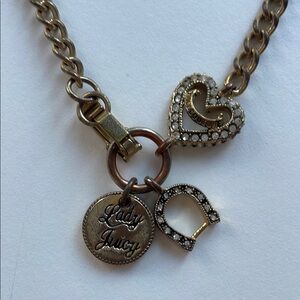 Juicy Couture charm necklace, gold tone